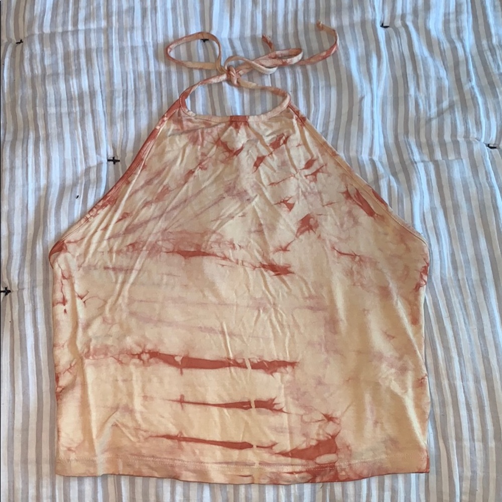 Orange tiedye halter top